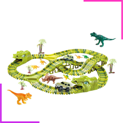 Circuit de course dinosaures 120 pièces