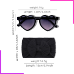 Lunettes Soleil en Forme de Cœur et Bandeau à Nœud – Image 5