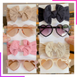 Lunettes Soleil en Forme de Cœur et Bandeau à Nœud – Image 2