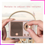 Mini Haut Parleur Bluetooth Portable Retro rose