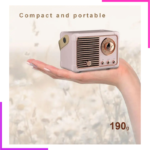 Mini Haut Parleur Bluetooth Portable Retro rose