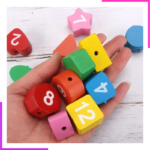 Horloge Apprentissage Heure, Chiffres, Formes et Couleurs en Bois