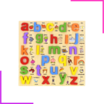 Tableau d'apprentissage des chiffres et des lettres en bois