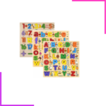 Tableau d'apprentissage des chiffres et des lettres en bois