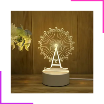 Veilleuse LED 3D en acrylique avec base lumineuse