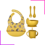 Set Repas 6 pièces Motifs Imprimé en Silicone – Image 4