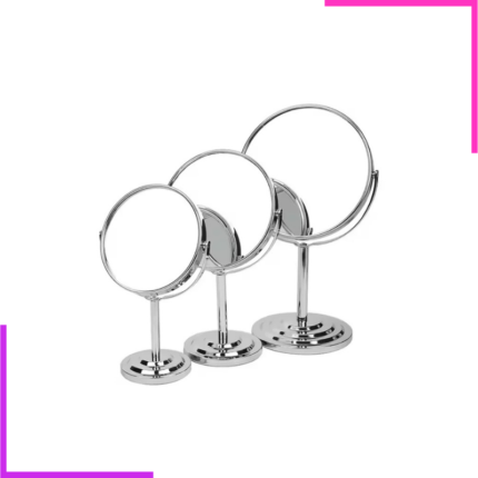 Miroir maquillage double face sur table