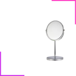 Miroir maquillage double face sur table