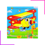Puzzle éducatif en bois transport helicoptere