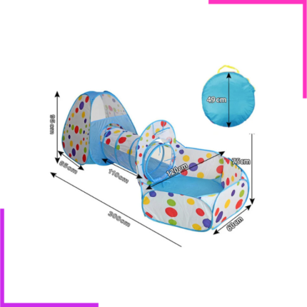 Tente tunnel et piscine à balles enfant, jouet pop-up maison.