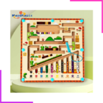 Labyrinthe Magnétique de Couleur et de Chiffres en Bois