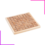 Planche de multiplication en bois colorée