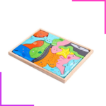 Puzzle en bois 3D pour apprendre les noms d'animaux, les couleurs