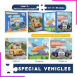 Lot de 5 livres à puzzles en bois magnétique à niveaux