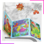 Lot de 5 livres à puzzles en bois magnétique à niveaux