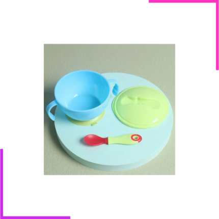 bol et cuillère pour bébé vert