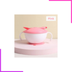 bol et cuillère pour bébé rose