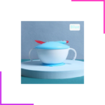 bol et cuillère pour bébé bleu