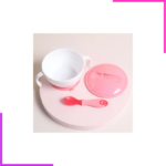 bol et cuillère pour bébé rose