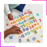 Puzzle Educatif Alphabet En Bois Lettres Majuscules et Minuscules Montessori