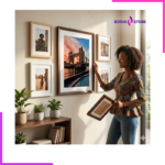 Cadre photo mural en bois