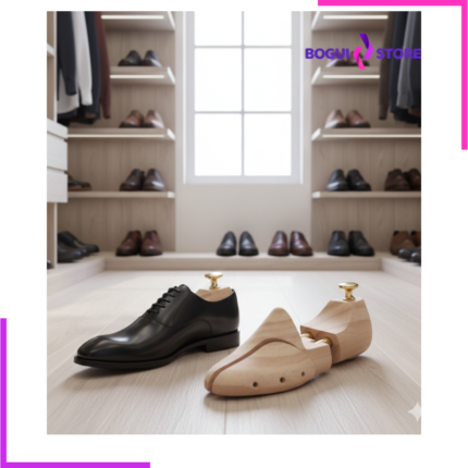 Paire d'embauchoirs civière de chaussures en bois et métal