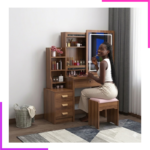 Coiffeuse de Rangement Moderne avec Mirroir LED – Image 5