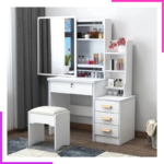 Coiffeuse de Rangement Moderne avec Mirroir LED – Image 12