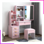 Coiffeuse de Rangement Moderne avec Mirroir LED – Image 4