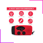 Radio de secours multifonction avec manivelle et lampe LED