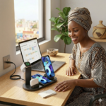 Station de Recharge Sans Fil 4 pour iPhone AirPods iWatch Téléphone