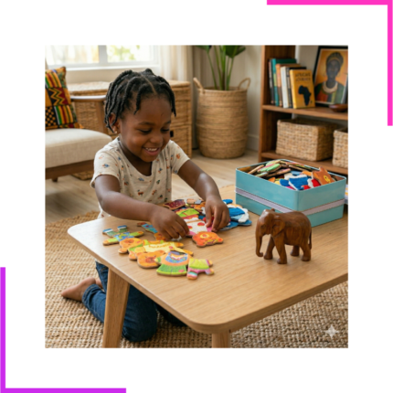 Jeu de Puzzle Educatif, Bois Montessori, Boîte en métal
