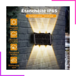 Lampe Murale Solaire LED Étanche IP65 Extérieure