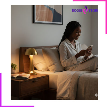 Lampe de chevet LED dorée moderne Bogui Store utilisée dans une chambre