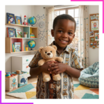 Peluche ours avec ruban satiné