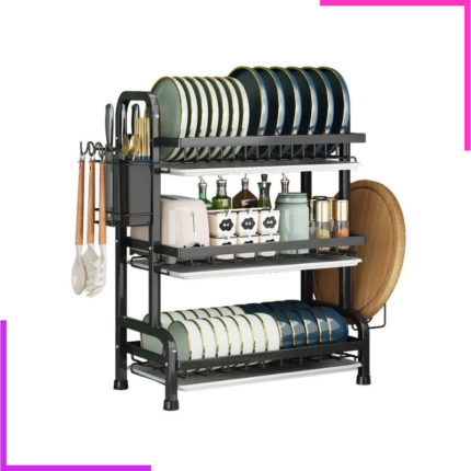 Séchoir à vaisselle, support de séchage de vaisselle et de tasse de comptoir de cuisine avec support de planche à découper détachable
