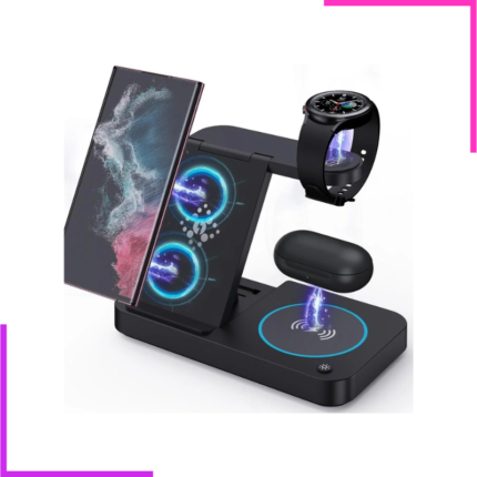 Station de Charge Sans Fil Rapide Personnalisée 10W OTP PD pour Smartphones Android, Montres Connectées (Matériau ABS+PC)