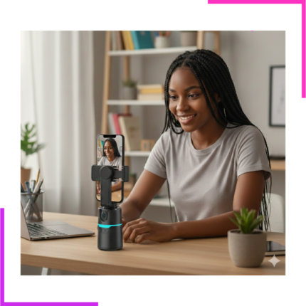 Support de téléphone avec suivi automatique du visage, rotation à 360°